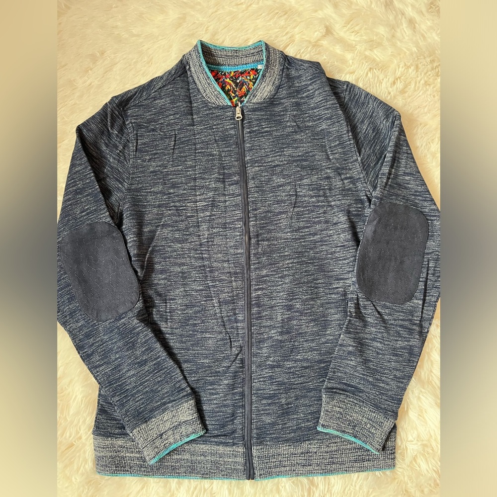 Robert Graham Mens long sleeve full zip sweater size M